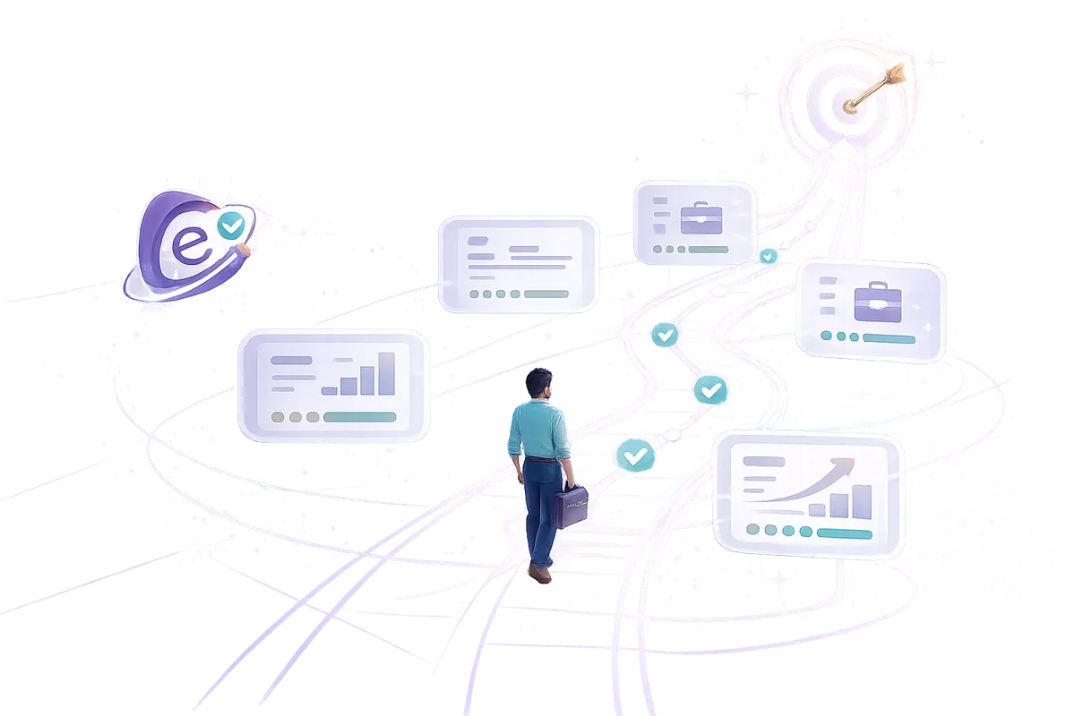 Professional receiving an AI-supported career growth roadmap